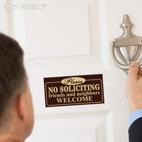 No soliciting sign sticker – brown, view 4