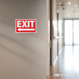 Exit sign sticker – adhesive vinyl with left arrow, 10x7 in, 6-pack, view 3