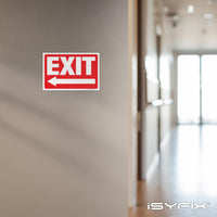 Exit sign sticker – adhesive vinyl with left arrow, 10x7 in, 6-pack, view 3