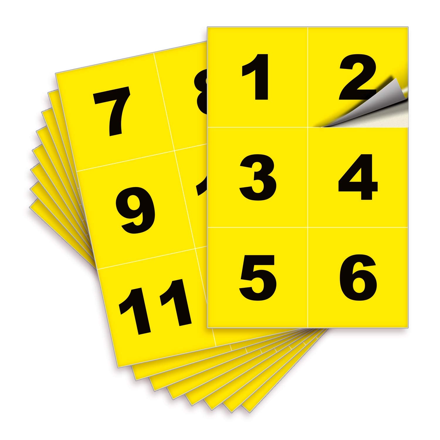 Square Consecutive Number Stickers - 1 to 50