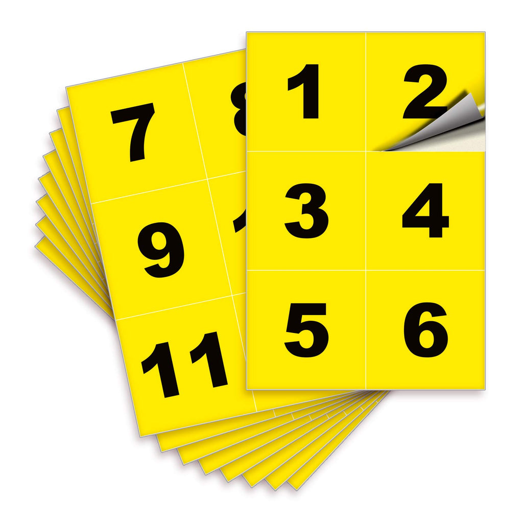 Square Consecutive Number Stickers - 1 to 50