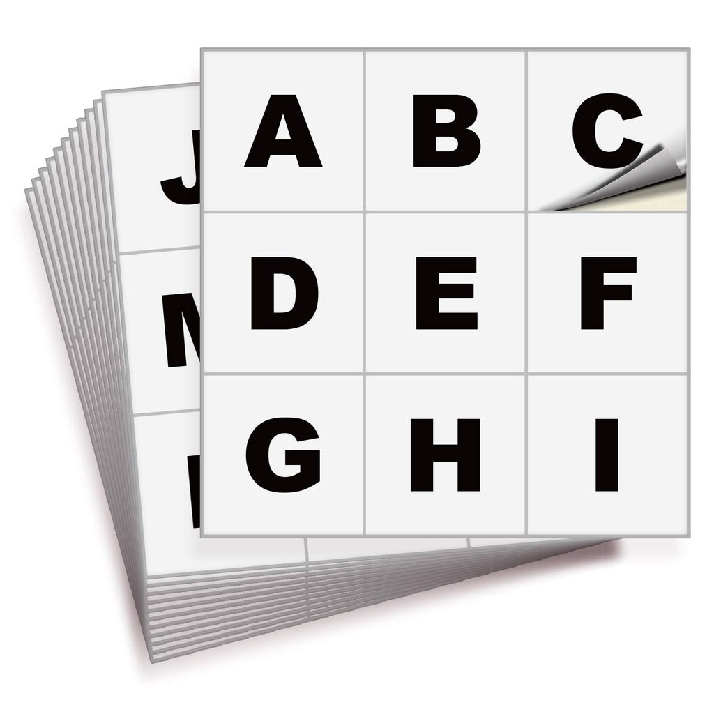 Square Letters Stickers - A to Z
