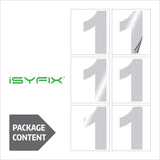Number 1 vinyl sticker – reflective, 6 inch, in use