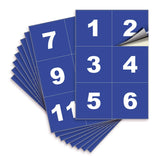 Square Consecutive Number Stickers 1–50 – Vinyl Labels, 7 Colors
