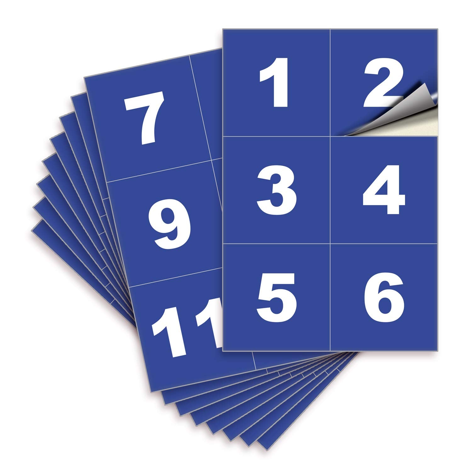 Square Consecutive Number Stickers - 1 to 50