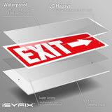 Exit sign with directional arrows — plastic, right arrow, 12 x 4 inch