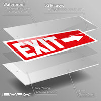 Exit sign with directional arrows — plastic, right arrow, 12 x 4 inch