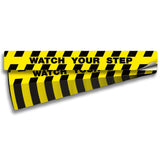 Watch Your Step Floor Decals — Anti-Slip Yellow & Black Caution Stickers