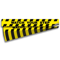 Watch Your Step Floor Decals — Anti-Slip Yellow & Black Caution Stickers