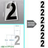 Black vinyl number stickers with background - product gallery