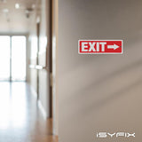 Exit sign with directional arrows — aluminum, right arrow, 12 x 4 inch