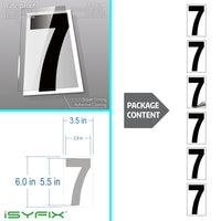 Black vinyl number stickers with background - product gallery