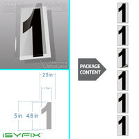Black vinyl number stickers with background - product gallery