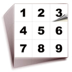 Square Consecutive Number Stickers - 1 to 100