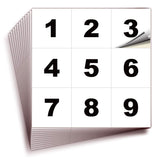 Square Consecutive Number Stickers 1–100 – Vinyl Labels, 7 Colors