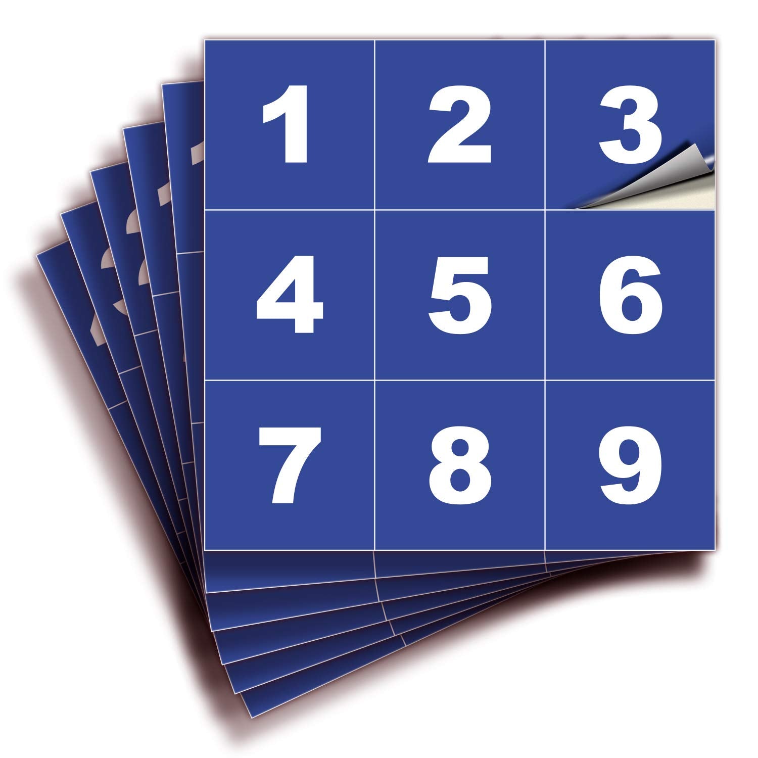 Square Consecutive Number Stickers - 1 to 50