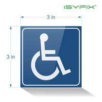 Front-adhesive handicap decal applied inside glass