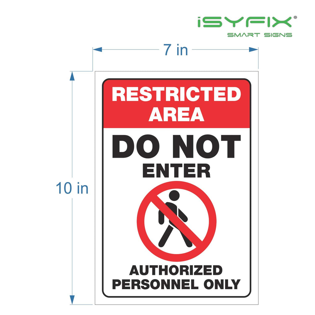 Restricted Area, Do Not Enter, Authorized Personnel Only Signs Stickers