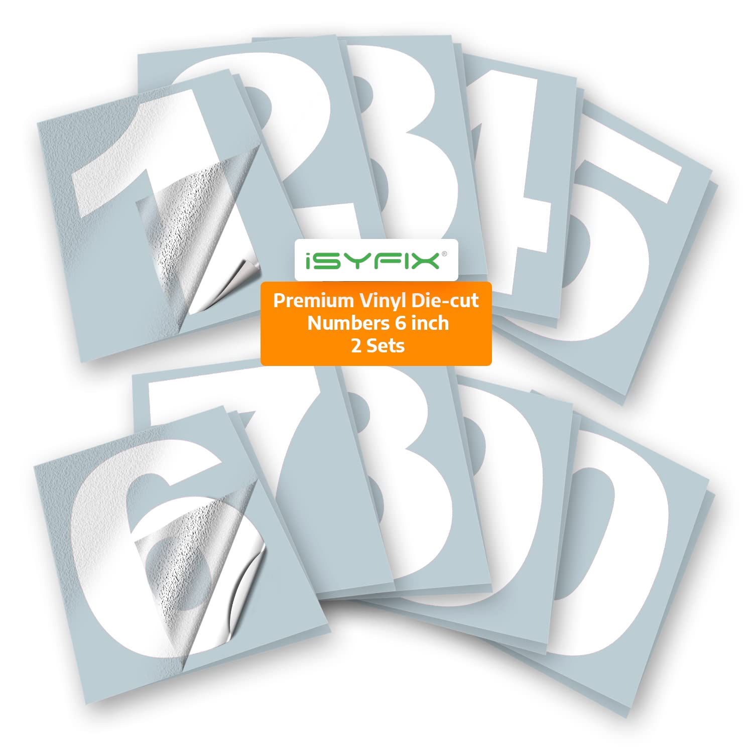 iSYFIX vinyl number stickers – White