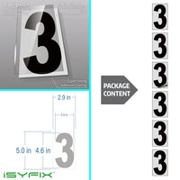 Black vinyl number stickers with background - product gallery