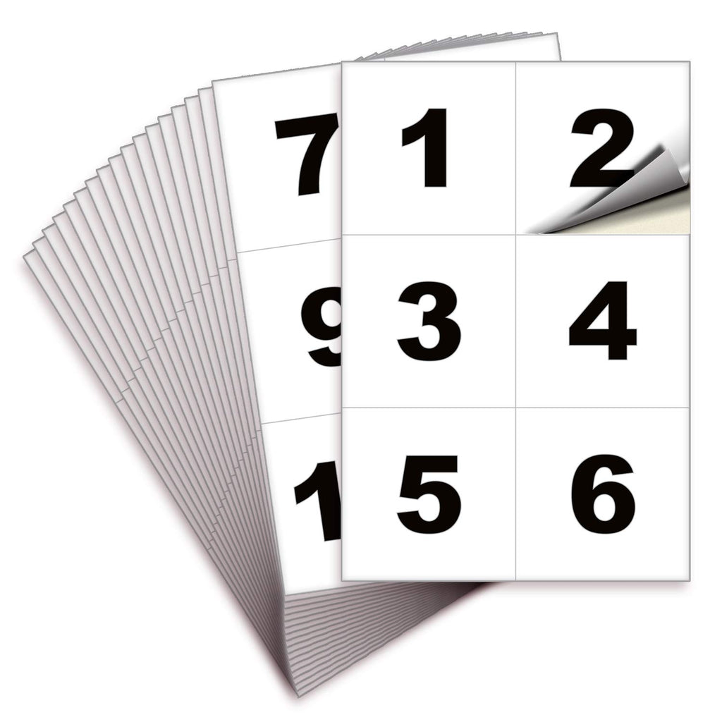 Square Consecutive Number Stickers - 1 to 100