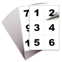 Square Consecutive Number Stickers 1–100 – Vinyl Labels, 7 Colors