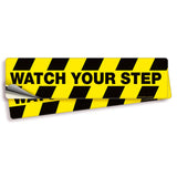 Watch Your Step Floor Decals — Anti-Slip Yellow & Black Caution Stickers
