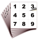 Square Consecutive Number Stickers 1–50 – Vinyl Labels, 7 Colors