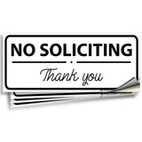 No Soliciting Signs – Vinyl Stickers, 4-Pack, 7 x 3 in (Design 2), 3 Colors