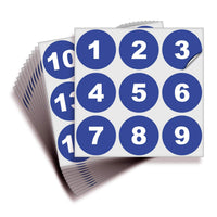Consecutive Number Stickers 1–100 – Round Vinyl Labels, 7 Colors
