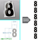 Black vinyl number stickers with background - product gallery