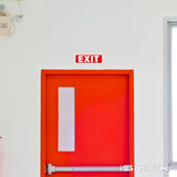Exit sign with directional arrows — plastic, standard, 12 x 4 inch