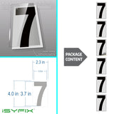 Black vinyl number stickers with background - product gallery