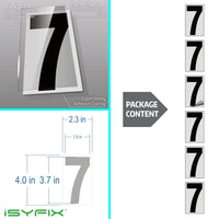 Black vinyl number stickers with background - product gallery
