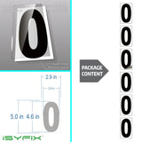 Black vinyl number stickers with background - product gallery