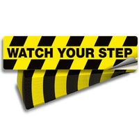 Watch Your Step Floor Decals — Anti-Slip Yellow & Black Caution Stickers