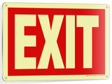Glow in the Dark Exit Signs – Red, Arrow Options, 10 x 7 in