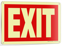 Glow in the Dark Exit Signs – Red, Arrow Options, 10 x 7 in