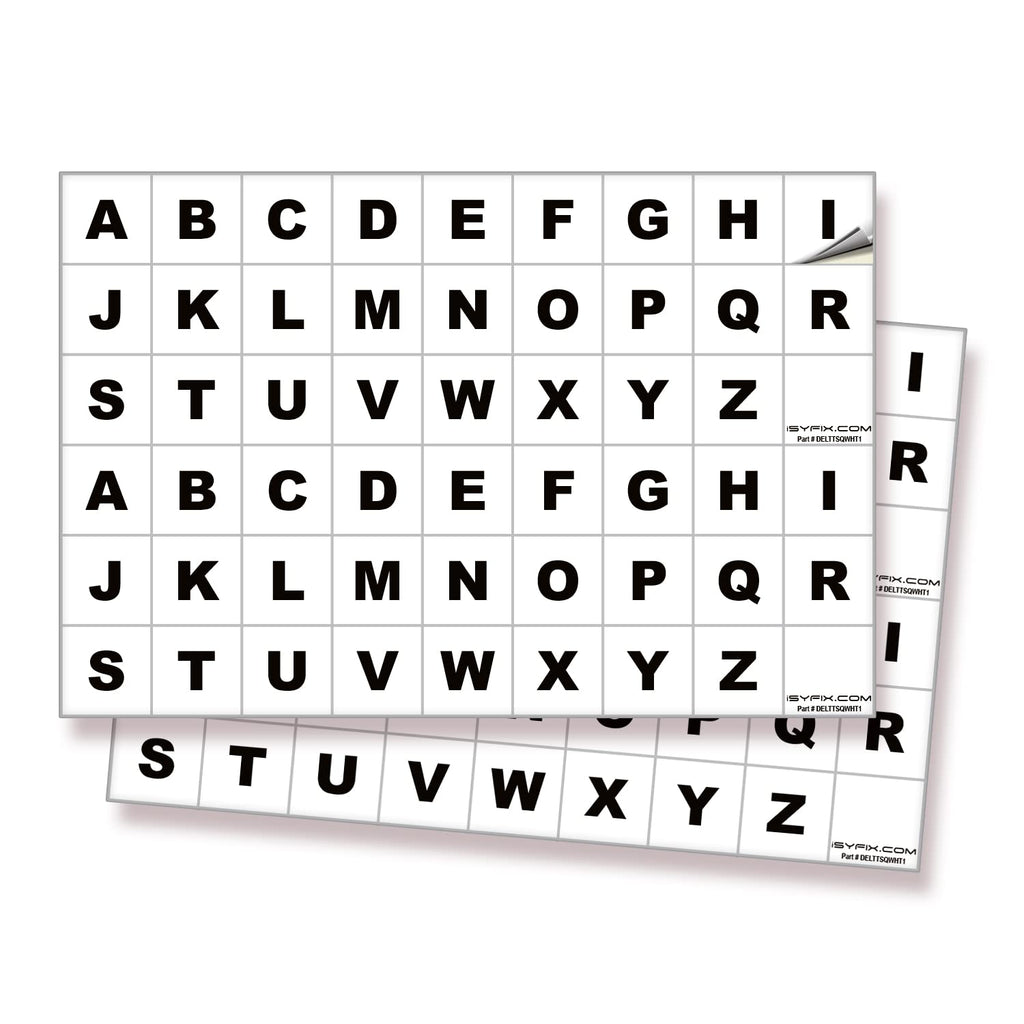 Square Letters Stickers - A to Z