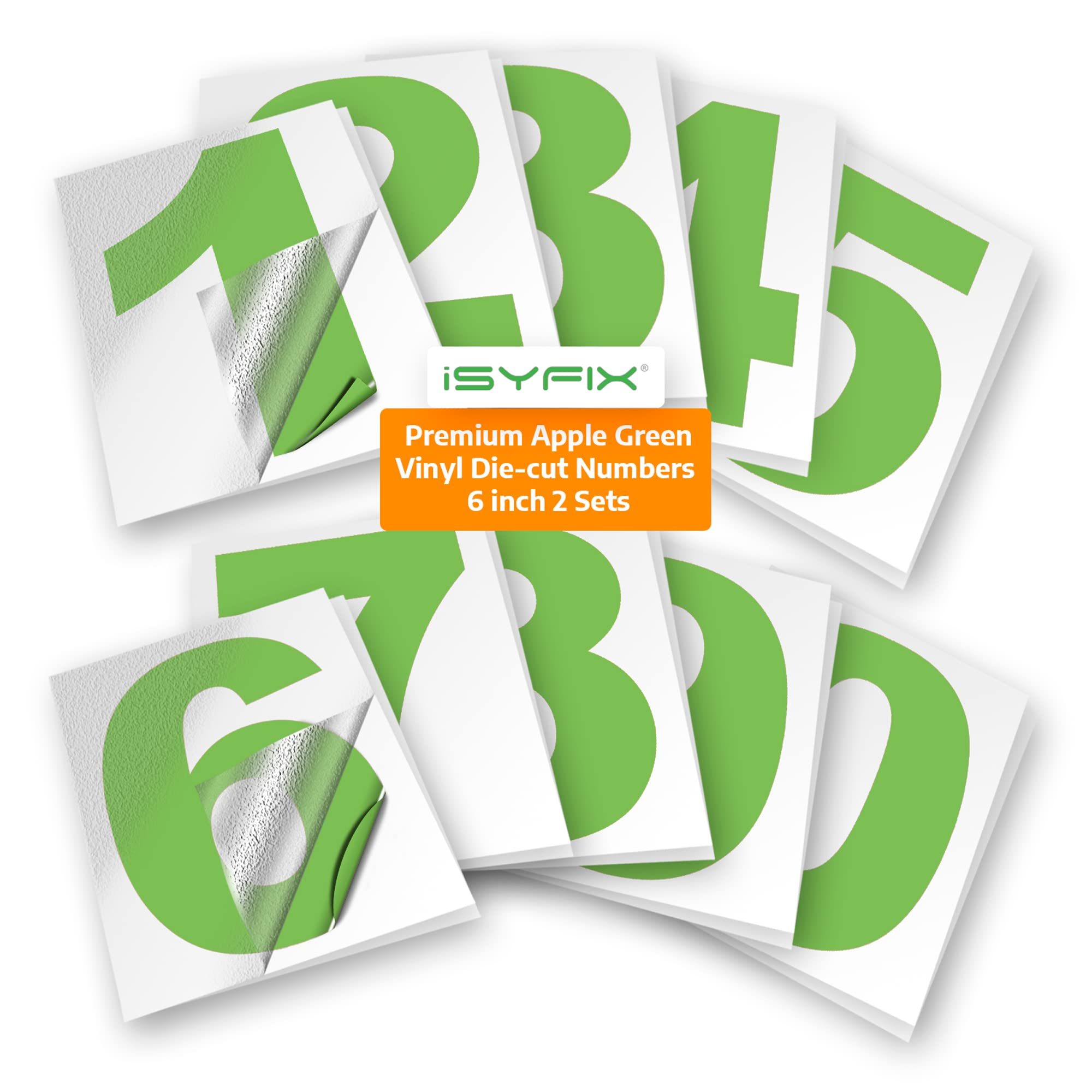 iSYFIX vinyl number stickers – Apple Green