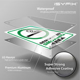 Designated Smoking Area aluminum sign, style D (green & black, framed), 7 x 10 in