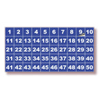 Square Consecutive Number Stickers - 1 to 50