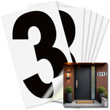 Number 3 black on white background, 6 inch vinyl sticker