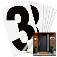 Number 3 black on white background, 6 inch vinyl sticker