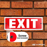 Exit sign with directional arrows — plastic, standard, 12 x 4 inch