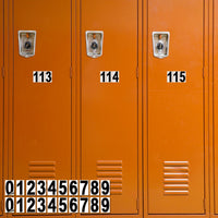Vinyl Number Stickers with Background – Black 0–9, 2 Sets, 6 Sizes
