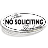 No Soliciting Signs – Vinyl Stickers, 4-Pack, 7 x 3 in, 3 Colors