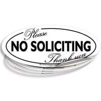No Soliciting Signs – Vinyl Stickers, 4-Pack, 7 x 3 in, 3 Colors