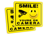 Smile You're on Camera Sign – Aluminum, Vinyl & Plastic