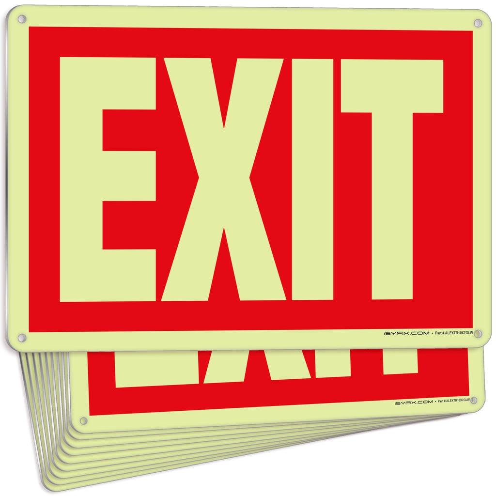 Exit Signs - Glow in the Dark Red